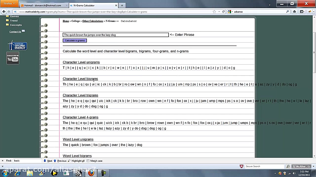 Unigram,Bigram,Trigram,N Gram...