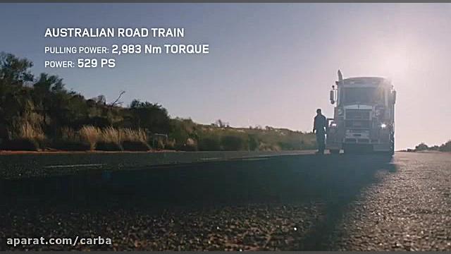 کشیدن تریلی های ۱۱۰ تنی توسط ل...