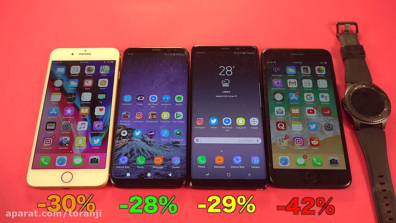 عمر باتری گلکسی اس 8، نوت 8، آ...