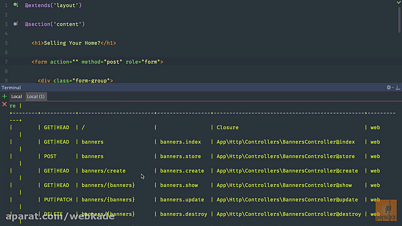۶۲ ساخت فرم برای پروژه لاراول