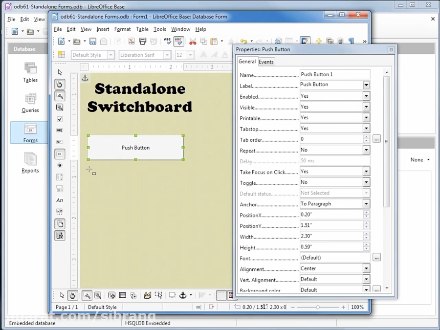 LibreOffice Base (62) Standalone Switchboard