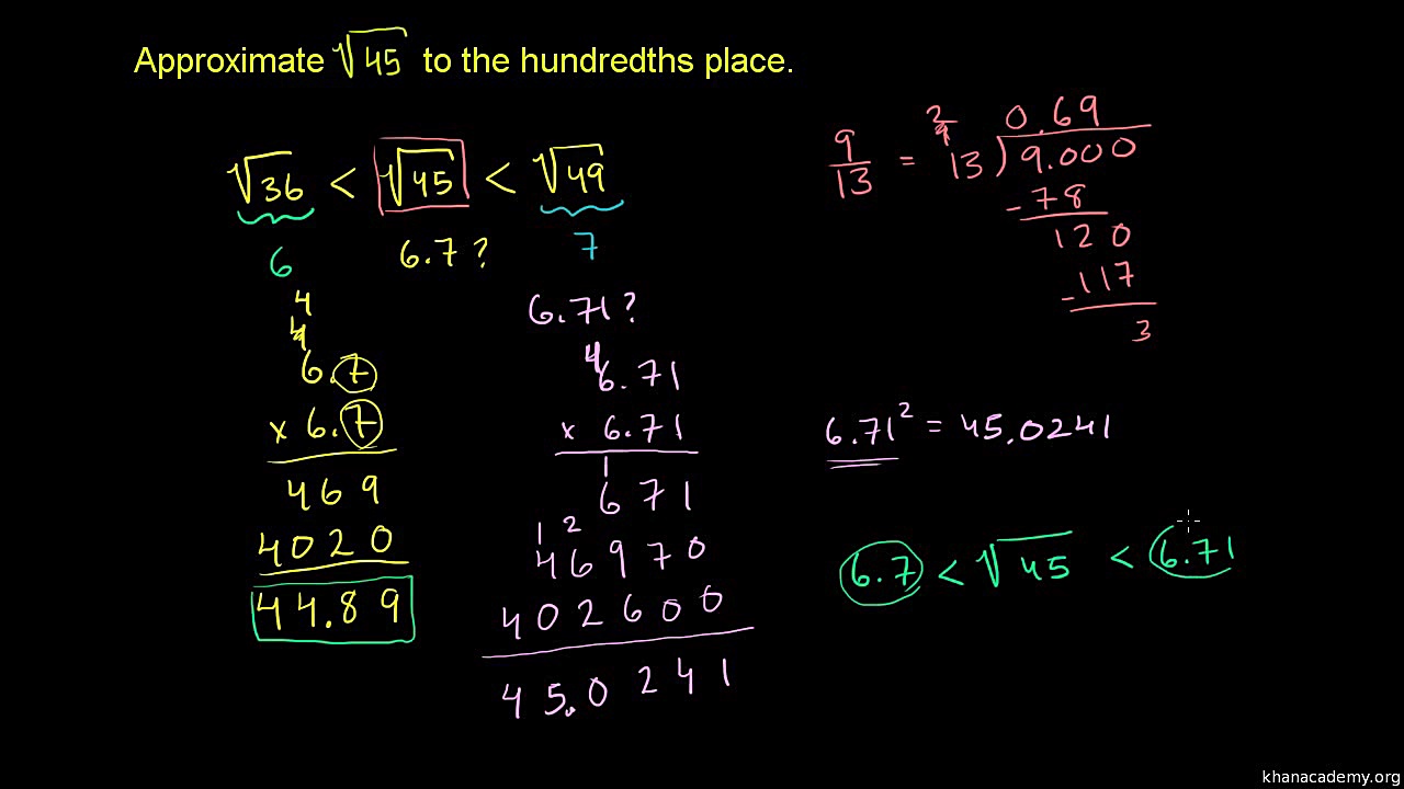 7-Approximating square roots to hundredths