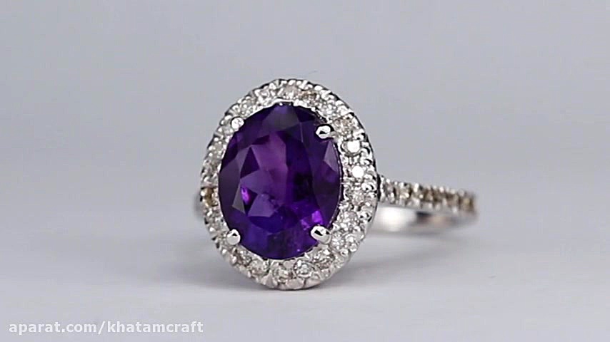 انگشتر طلا با برلیان نگین آمات...