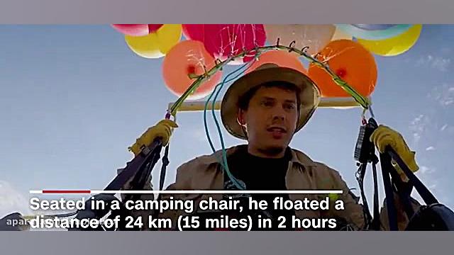 پرواز دیوانه وار با بادکنک در...