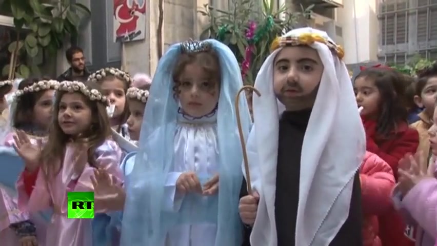 جشن کریسمس کودکان مسیحی سوریه
