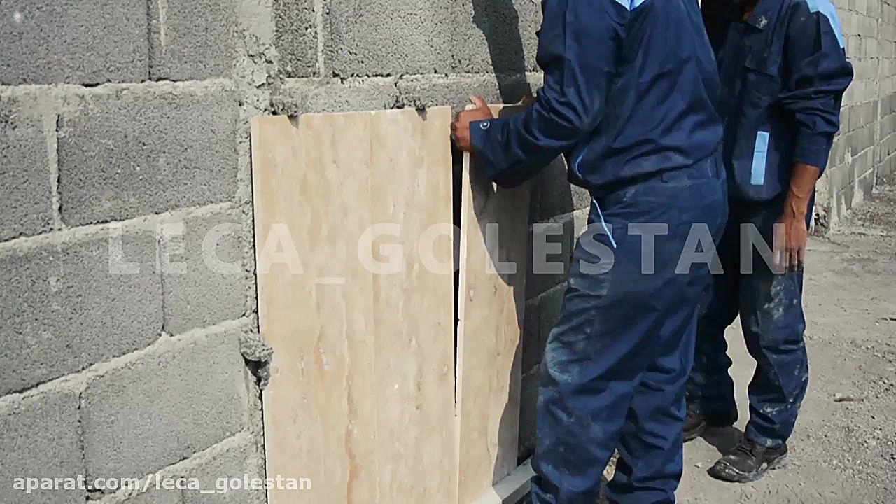 سنگ کاری روی بلوک عایق و سبک ل...
