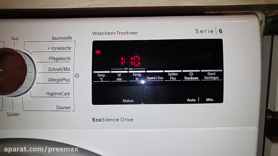 Bosch Washer Dryer/Waschtrockner Drum clean/Trommel reinigen