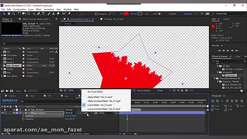 35. آموزش افتر افکت  2 Track M...