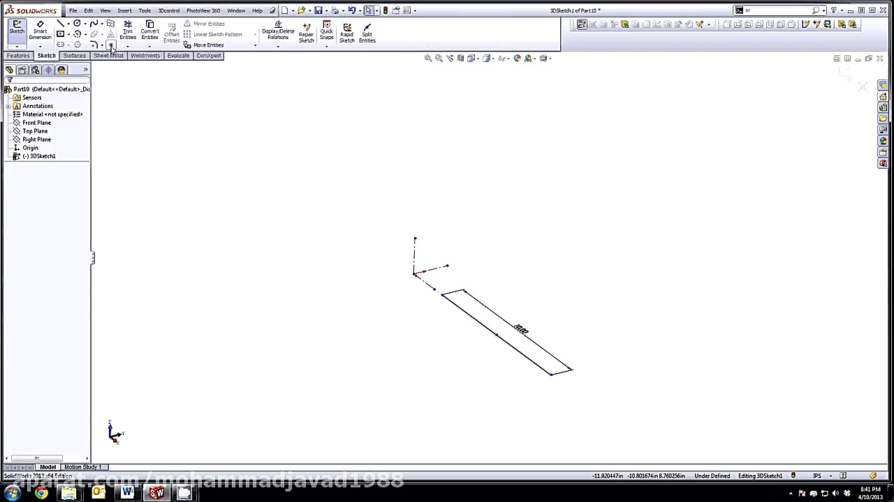 Solidworks 3D Sketch Tube Weld...