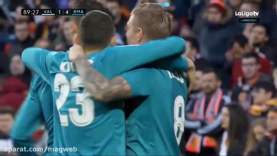 خلاصه فوتبال والنسیا 1 4 رئال...