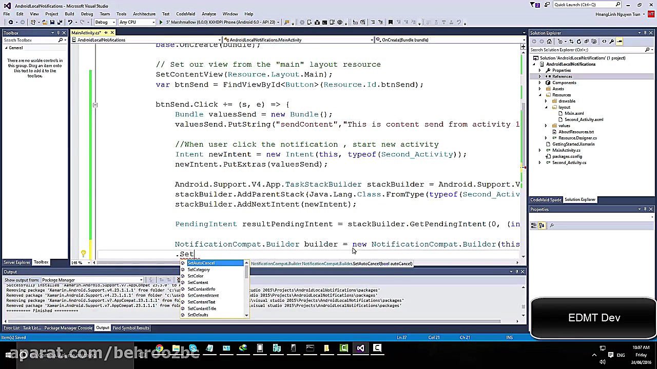 Xamarin Android Tutorial - Local Notifications