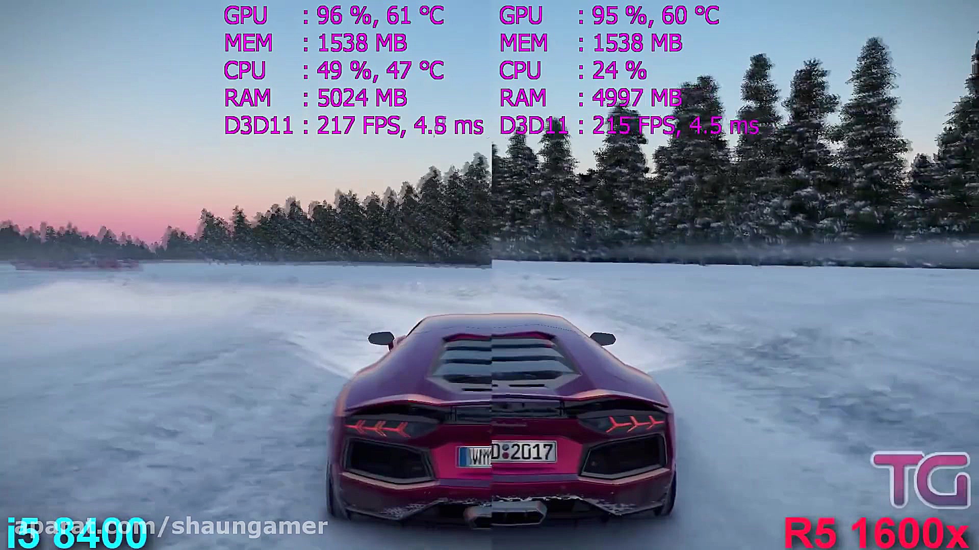 i5 8400 vs Ryzen 5 1600x Test...