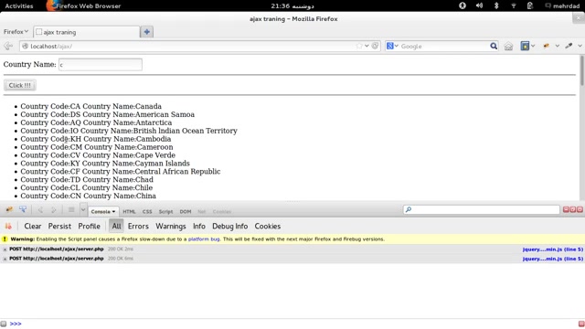 آموزش ajax و php  جلسه سوم